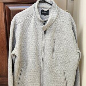 Rodd & Gunn Men's Quilted Double Zipper Sweater, Gray, Sz XL